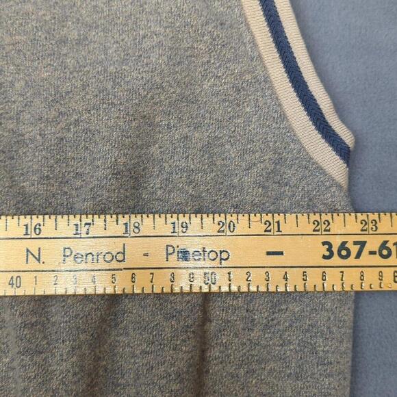 Straight Down V Neck Vest Men's XL Gray Stretch Cotton Blend Golf Casual Preppy - Picture 5 of 8